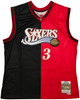 Philadelphia 76ers Allen Iverson Autographed Black & Red Authentic Mitchell & Ness 2000-01 HWC Swingman Split Jersey Size XL Beckett BAS Witness Stock #253624