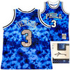 Philadelphia 76ers Allen Iverson Autographed Blue Authentic Mitchell & Ness 1996-97 HWC Swingman Galaxy Jersey Size L Beckett BAS Witness Stock #253621