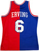 Philadelphia 76ers Julius "Dr. J" Erving Autographed Red & Blue Authentic Mitchell & Ness 1982-83 HWC Swingman Jersey Size L Beckett BAS Witness Stock #253700