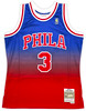 Philadelphia 76ers Allen Iverson Autographed Red Authentic Mitchell & Ness 1996-97 HWC Swingman Fadeaway Jersey Size L Beckett BAS Witness Stock #253632