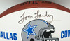 Tom Landry & Roger Staubach Autographed Official NFL Dallas Cowboys Logo White Football JSA #YY62144 Tom Landry & Roger Staubach Autographed Official NFL Dallas Cowboys Logo White Football JSA #YY62144