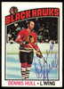 Dennis Hull Autographed 1976-77 Topps Card #195 Chicago Blackhawks SKU #255337