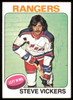 Steve Vickers Autographed 1975-76 Topps Card #19 New York Rangers SKU #255353