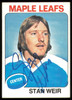 Stan Weir Autographed 1975-76 Topps Card #132 Toronto Maple Leafs SKU #255386