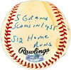 Ernie Banks Autographed Official NL Statball Baseball Chicago Cubs 14 Inscriptions #514/100 Beckett BAS QR #BU86740