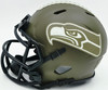 Nick Emmanwori Autographed Seattle Seahawks Army Green 2022 Salute To Service Speed Mini Helmet Beckett BAS Witness Stock #256026