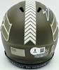 Nick Emmanwori Autographed Seattle Seahawks Army Green 2022 Salute To Service Speed Mini Helmet Beckett BAS Witness Stock #256026