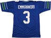 Seattle Seahawks Nick Emmanwori Autographed Throwback Blue Jersey Beckett BAS Witness Stock #256038