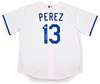 Kansas City Royals Salvador Perez Autographed White Nike Jersey Size XL Beckett BAS Witness Stock #254168
