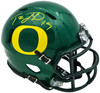 Tez Johnson Autographed Oregon Ducks Green Speed Mini Helmet JSA Witness Stock #256798