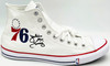 Julius "Dr. J" Erving Autographed White All Star Philadelphia 76ers Logo Converse Shoes Size 16 Beckett BAS QR Stock #256802