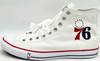 Julius "Dr. J" Erving Autographed White All Star Philadelphia 76ers Logo Converse Shoes Size 16 Beckett BAS QR Stock #256802