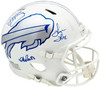 Jim Kelly, Thurman Thomas & Andre Reed Autographed Buffalo Bills Rivalries White Full Size Authentic Speed Helmet Beckett BAS Witness Stock #256870