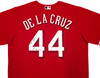 Cincinnati Reds Elly De La Cruz Autographed Red Nike Jersey Size L "1st HR 6/8/23" Beckett BAS Witness Stock #256881