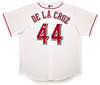 Cincinnati Reds Elly De La Cruz Autographed White Nike Jersey Size XL Beckett BAS Witness Stock #256884