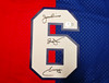 Philadelphia 76ers Julius "Dr. J" Erving Autographed Red & Blue Authentic Mitchell & Ness 1982-83 HWC Swingman Jersey Size L Beckett BAS Witness Stock #253699