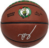 Jaylen Brown Autographed Composite Leather Boston Celtics Logo Basketball Beckett BAS Witness Stock #256842