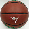 Jaylen Brown Autographed Composite Leather Boston Celtics Logo Basketball Beckett BAS Witness Stock #256843