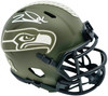 Zach Charbonnet Autographed Seattle Seahawks Army Green Salute to Service Speed Mini Helmet MCS Holo Stock #256969