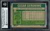 Cesar Geronimo Autographed 1977 Topps Card #535 Cincinnati Reds Beckett BAS #18628670