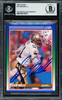 Sam Mills Autographed 1990 Score Card #74 New Orleans Saints Beckett BAS #19212871