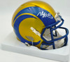 Davante Adams Autographed Los Angeles Rams Flash Yellow Speed Mini Helmet (Smudged) Beckett BAS Witness #4W061367