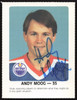 Andy Moog Autographed 1984-85 Post Red Rooster Card Edmonton Oilers SKU #258364