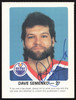 Dave Semenko Autographed 1984-85 Post Red Rooster Card Edmonton Oilers SKU #258380