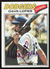 Dave Lopes Autographed 1977 Topps Card #180 Los Angeles Dodgers SKU #258639