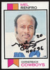Mel Renfro Autographed 1973 Topps Card #185 Dallas Cowboys SKU #259122
