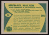 Michael Walter Autographed 1989 Topps Card #14 San Francisco 49ers SKU #259291