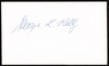 George Kelly Autographed 3x5 Index Card New York Giants SKU #259603