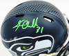 Kam Chancellor Autographed Seattle Seahawks Blue Speed Mini Helmet Beckett BAS Witness Stock #259855