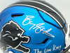 Barry Sanders Autographed Detroit Lions Blue Full Size SpeedFlex Authentic Helmet "Lion King" Beckett BAS QR Stock #260175