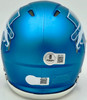 Barry Sanders Autographed Detroit Lions 2023 Alternate Blue Speed Mini Helmet Beckett BAS QR Stock #260181