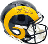 Aaron Donald Autographed Los Angeles Rams Blue 1981-99 Throwback Full Size Speed Replica Helmet Beckett BAS Witness Stock #261453