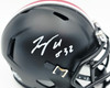 TreVeyon Henderson Autographed Ohio State Buckeyes Alternate Black Speed Mini Helmet Beckett BAS Witness Stock #261834