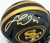 Fred Warner Autographed San Francisco 49ers Eclipse Black Speed Mini Helmet Beckett BAS Witness Stock #261835