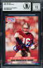 Joe Montana Autographed 1991 Pro Set Card #653 San Francisco 49ers Auto Grade Gem Mint 10 Beckett BAS Stock #261799