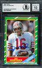 Joe Montana Autographed 1986 Topps Card #156 San Francisco 49ers Auto Grade Gem Mint 10 Beckett BAS Stock #261778