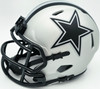 Drew Pearson Autographed Dallas Cowboys Rave Silver Speed Mini Helmet "HOF 21" Beckett BAS QR Stock #261895