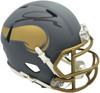 Jordan Addison Autographed Minnesota Vikings Slate Silver Speed Mini Helmet (In Black) Beckett BAS QR Stock #261898