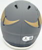 Jordan Addison Autographed Minnesota Vikings Slate Silver Speed Mini Helmet (In Black) Beckett BAS QR Stock #261898