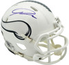 Jordan Addison Autographed Minnesota Vikings White 2024 Salute To Service Speed Mini Helmet (In Purple) Beckett BAS QR Stock #261905