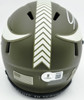 Jordan Addison Autographed Minnesota Vikings Army Green Salute To Service Speed Mini Helmet (In Silver) Beckett BAS QR Stock #261907