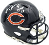 Brian Urlacher Autographed Chicago Bears Blue Speed Mini Helmet (In Silver) "HOF 18" Beckett BAS Witness Stock #261923