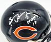 Brian Urlacher Autographed Chicago Bears Blue Speed Mini Helmet (In Silver) "HOF 18" Beckett BAS Witness Stock #261923