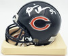 Brian Urlacher & Dan Hampton Autographed Chicago Bears Blue Mini Helmet Beckett BAS Witness Stock #261930