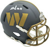 Mike Sainristil Autographed Washington Commanders Slate Silver Speed Mini Helmet Beckett BAS Witness Stock #261957