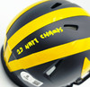 Mike Sainristil Autographed Michigan Wolverines Blue Speed Mini Helmet "23 Natl Champs" Beckett BAS Witness Stock #261959